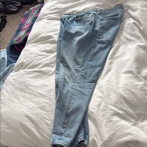 Agolde Women's Riley Button Fly Light Wash (Mint Condition) Jeans, 100% cotton.